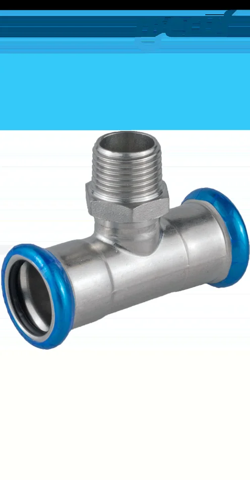 T-Stück DN15 – 18,0 mm Pressfitting I x I, Aussengewinde 1/2″ Zoll Edelstahl