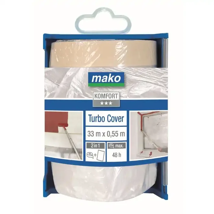 Turbo-Cover Abdeckfolie KOMFORT für den Innenbereich mit Klebeband und Spender