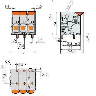WAGO LeiterplattenklemmeHebel6 2606-1102/000-006